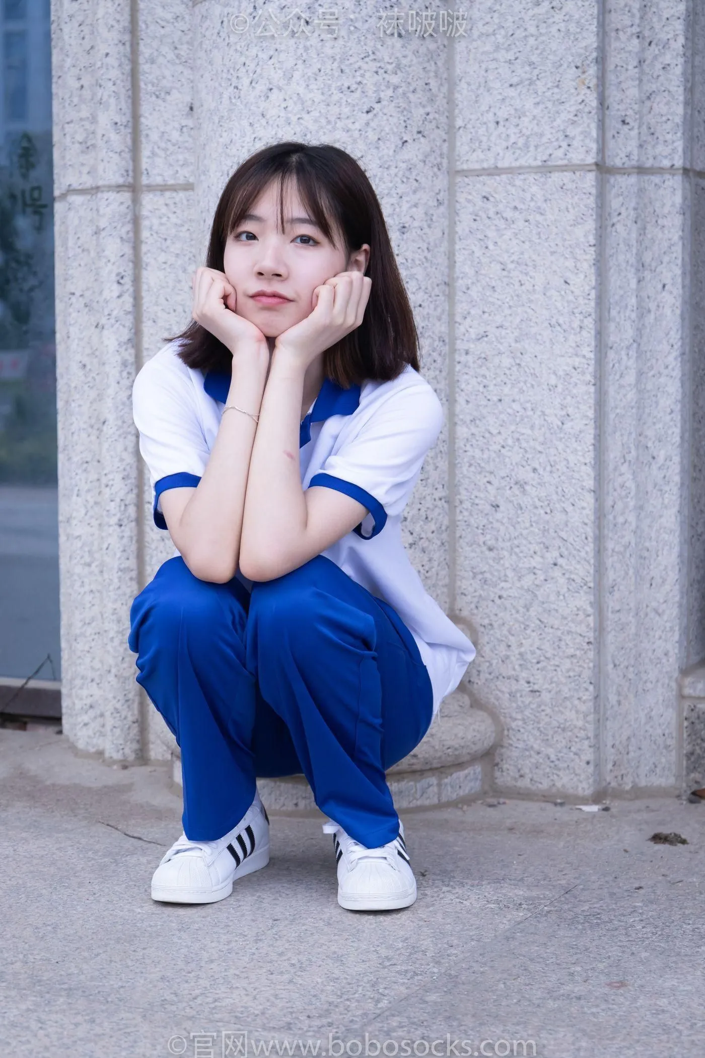 [BoBoSocks袜啵啵]NO.022 小甜豆-校服、贝壳头、白棉袜、肉丝 [140P]插图1